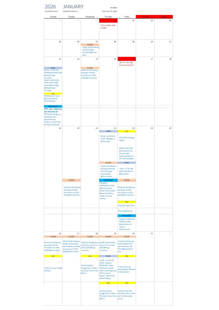 Kalender Januari 2026